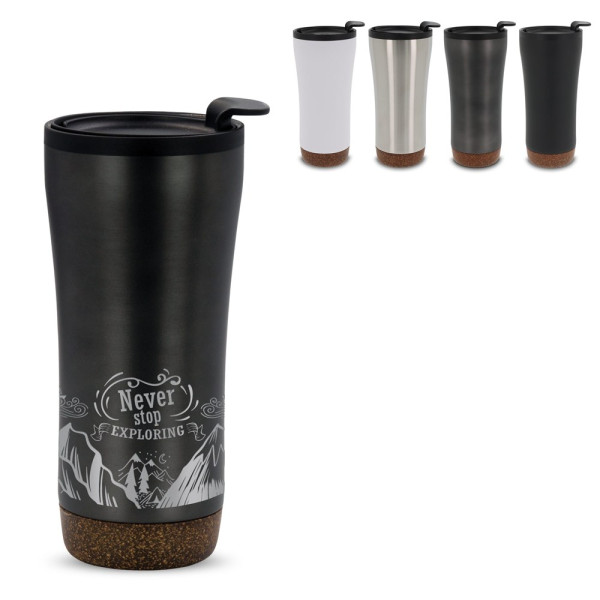 Dubbelwandige thermobeker met kurk onderzijde 480ml