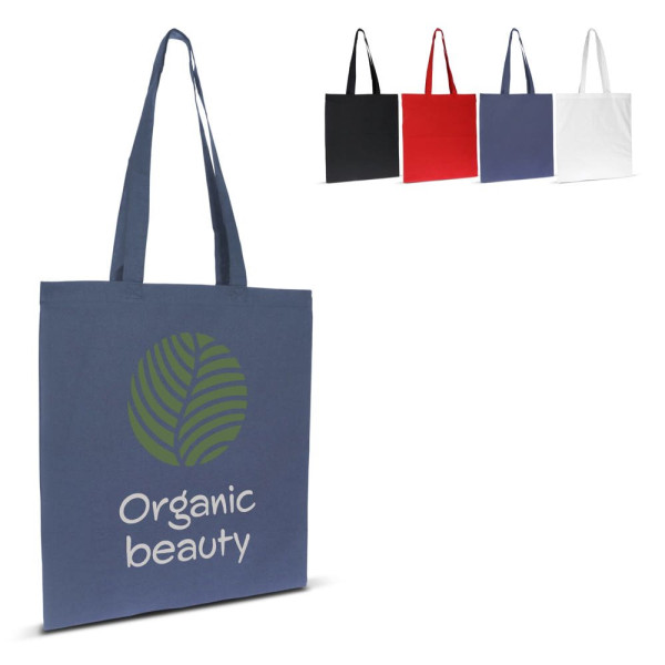 Schoudertas biologisch katoen kleur lang 140g/m² 38x42 cm